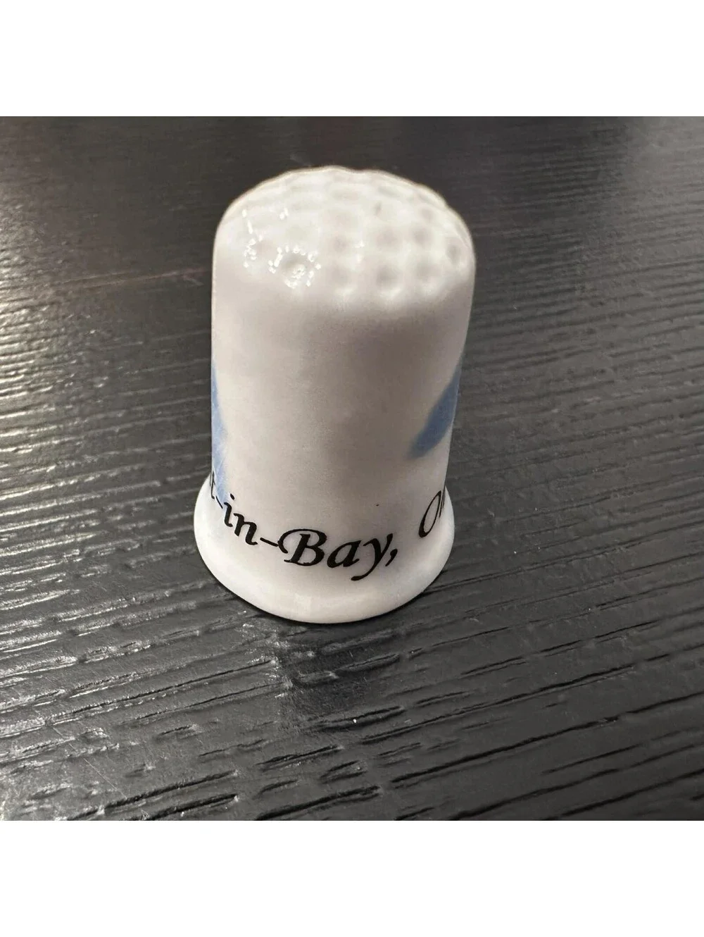 Vtg Treidler Keepsakes Put-in-Bay Ohio Lighthouse Fine Bone China Thimble EUC